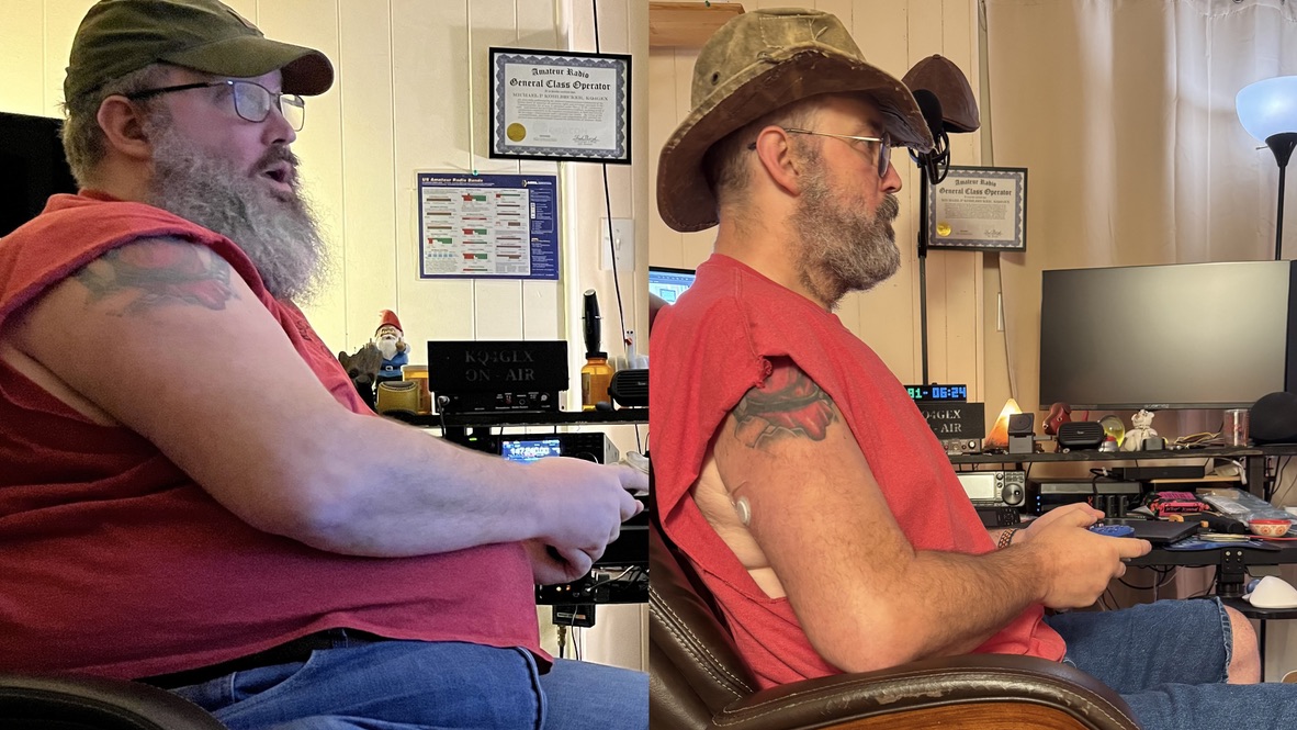 Mike before and after his walking transformation